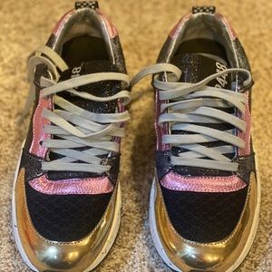 P448 pink and gold you can surf later shoes